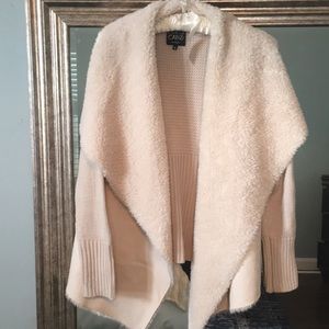 Faux fur sweater jacket